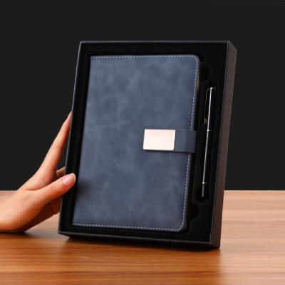 China Printed Luxury Personalized Custom Made Full Color PU Leather Wholesale Planner Stationery Company Meeting Journal Notebook Organizer for sale