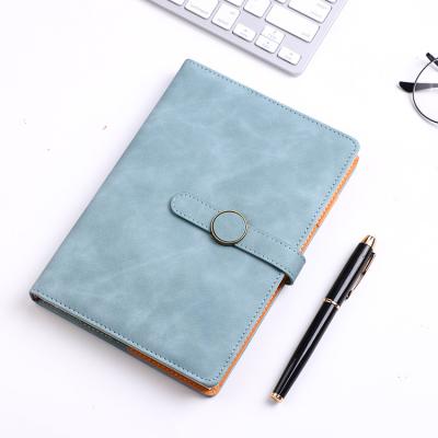 China Printed Manufacturers Wholesale Button Customized Customized Logo Customized Round Leather Notebook PU Business Gift Box Artificial Leather Notebook for sale