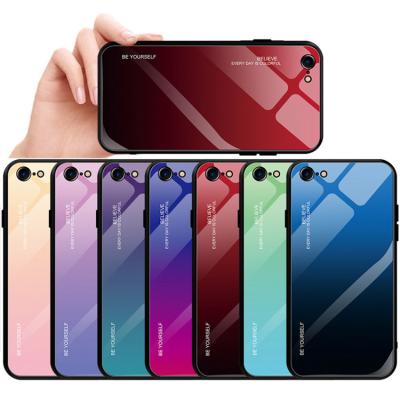 China Anti-fall fashion Anti-scratch gradient high quality luxury tempered glass case for Infinix spark 7 pro for sale