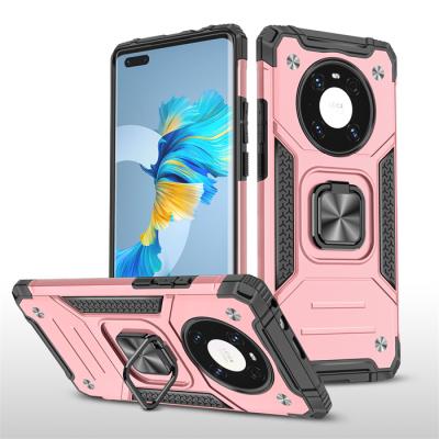 China Shockproof Scratch Resistant Armor Car Mount Magnetic Bracket Phone Cover For Huawei Mate 40 Pro Hybrid Hard Mobile Case for sale