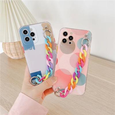 China Colorful Graffiti Sublimation Shockproof TPU Silicone Shockproof Phone Case For Oppo A55 Mobile Hand Strap Cover for sale