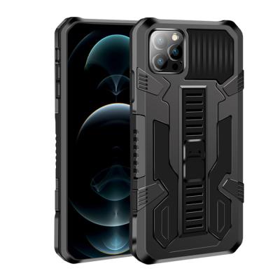 China Anti-Fall PC+TPU Anti Fall Folding Bracket Grip Stand Shockproof Mobile Cover For Iphone 12 Cell Phone Case for sale