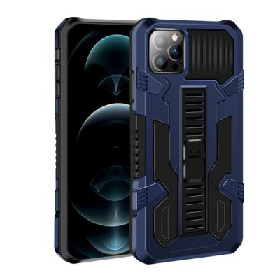 China Anti-Fall PC+TPU Anti Fall Folding Bracket Grip Stand Shockproof Mobile Cover For iPhone 12 Pro Cell Phone Case for sale