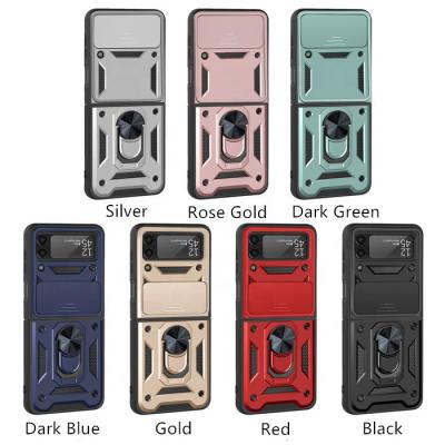 China Magnetic Phone Anti-fall Tensing Ring Cases For Samsung Galaxy Mobile Z Flip3 5G Galaxy Z Strong Shake 3 Car The New for sale