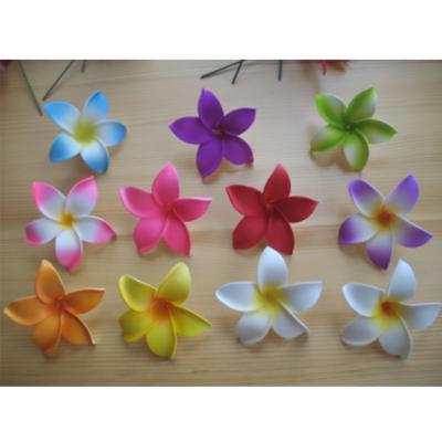 China Factory Supplier F1148 10color 8cm Eva Foam Plumeria Hawaii Dance Party Decorative Hair Pick Women Accessories Flower Decoration for sale