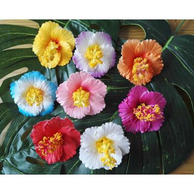 China Decoration Foam Hibiscus Hair Selection KL1097 8 Colors 7CM EVA Artificial Hawaii Dance Party Flower Women Decorative Accessories for sale