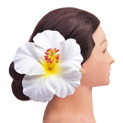 China Decoration Plant Hibiscus Wholesale Artificial Polynesian Style Flowers Hawaiian Hair Clip For Tropical Island Party for sale