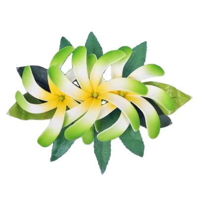 China HC00045 9 Factory Supplier HC00045 9 Color 20CM Foam Fern Leaves Hawaii Flower Dance Women Hair Accessories Silk Tiara Party Hair Clip W for sale