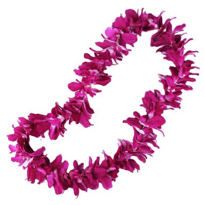 China High Quality Hwaii Lei Festival Performance Artificial Silk Orchid Flower For Polynesian Dance Samoa Festival for sale