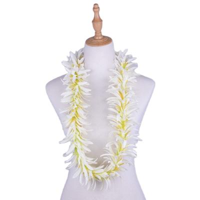 China Artificial Festival Performance Decoration Velvet Spider Lily Flower Leis Hawaii Lei Necklace For Polynesian Dance Dance Event for sale