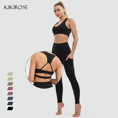 China 2021 Women Breathable Custom Pattern Scounch Yoga Panty Set Seamless Cutout for sale