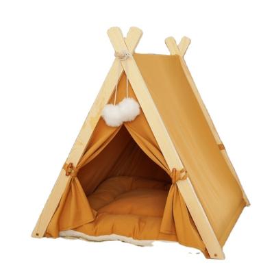 China China Supplier Stored Outdoor Indoor Washable Cotton Pet Tent Deoxygenation Dog Carrier Beds with Portable House Cat Tent Tunnel for sale