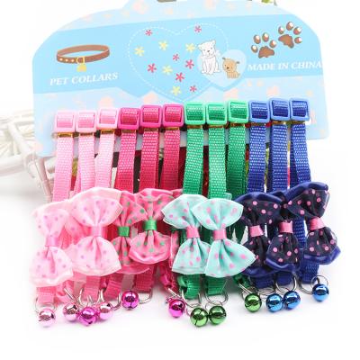 China Custom Copy Multi Stocked Classic Wholesale Paw Adjustable Nylon Cat Collar With Bell for sale