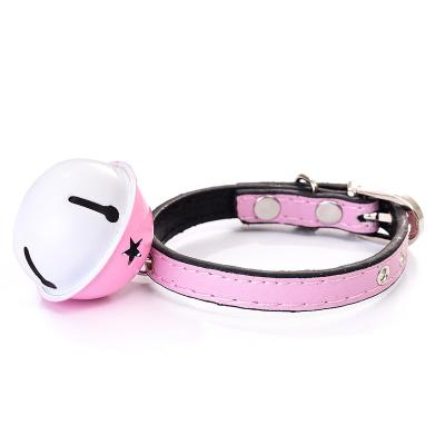 China Pet Accessories Multicolor Comfortable Stocked PU Leather Pet Collar With Big Bell Cat Collars for sale