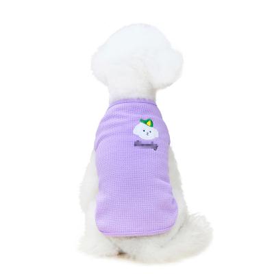 China Cute Pet Stocked Clothes Casual Summer Shirt Vests Cat T-shirt Puppies Clothes For Small Pets for sale