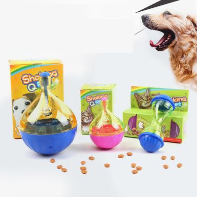 China Amazon Hot Sale Cat Dog Toys Tumbler Feeder Stored Permeable Pet Food Snack Cat Dog Treat Toys Ball for sale