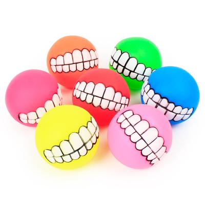 China Amazon Best Selling Chew Stocked Toy Bite Resistant Squeaky Pet Toy Silicone Teeth Dog Ball for sale