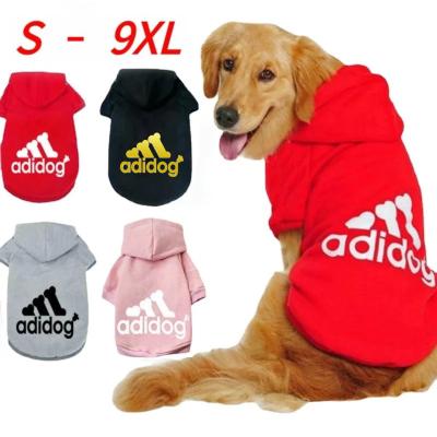 China Wholesale Custom Adidog Puppy Hoodie Large Sizes S-9XL Pet Stocked Luxury Pet Clothes For Dog for sale