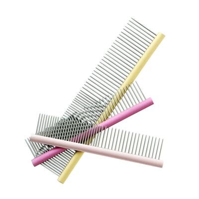 China Amazon Hot Sale Pet Grooming Combs Stocked Pet Lice Comb Stainless Steel Dog Comb for sale