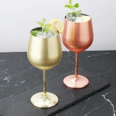 China Wholesale Stainless Steel Wine Glass With Leg 304 Stainless Steel Cup Glass Wine 500ml for sale