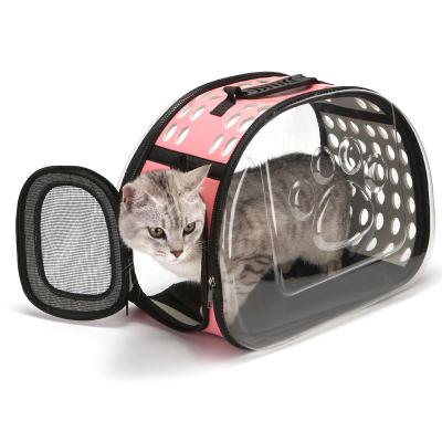 China Breathable Transparent Custom Airline Approved Folding Portable Travel Tote Bag Dog Cat Pet Carrier for sale