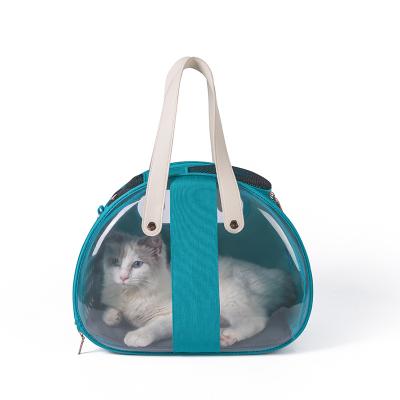 China New Breathable Portable Cat Travel Bag Pet Carrier Bag Foldable PVC Space Capsule for sale