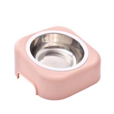 China 15 Degree Design Pet Food Feeder Stainless Steel Non-Slip Split Bowl Viable Slanted Wholesale Pet Bowl for sale