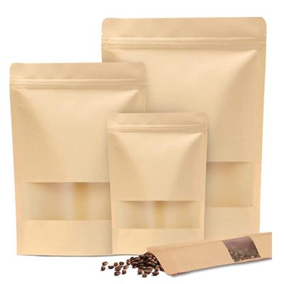 China Customized Print Logo Food Grade Stand up Ziplock Wholesale Kraft Paper Bags for sale