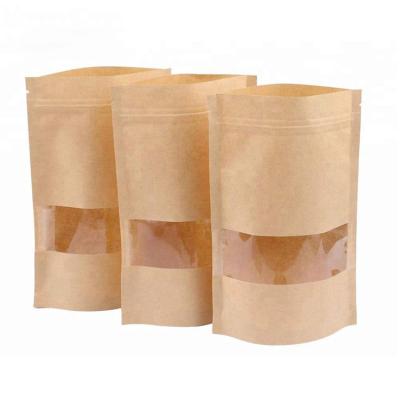 China Wholesale Food packing Brown Kraft Paper Bag ,Resealable Zip Lock Doypack Recycle Kraft Paper Bag for sale