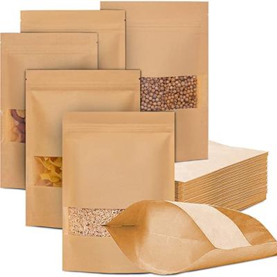 China Stand Up Zip Lock Food Grade Smellproof Food Packing Wholesale Kraft Paper Bag for sale