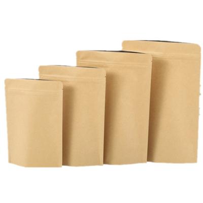 China Cheap Eco Friendly Biodegradable Kraft Paper Bag With Clear Windows ,Resealable Doypack Brown Food Kraft Paper Bag for sale