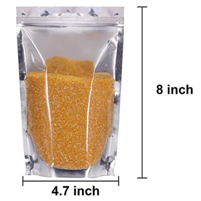 China In Stock Silver Food Packaging Aluminum Foil Bag,Food Grade Zip Lock Plastic Zipper Aluminum Foil Bag for sale