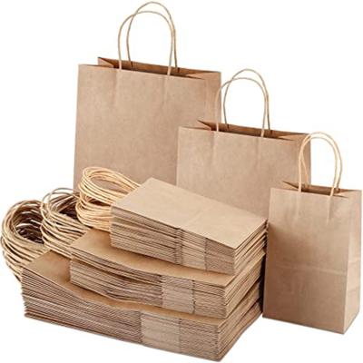 China Wholesale Kraft Shopping Paper Bag Eco Friendly Custom Brown Bulk Kraft Paper Bags With Handles for sale