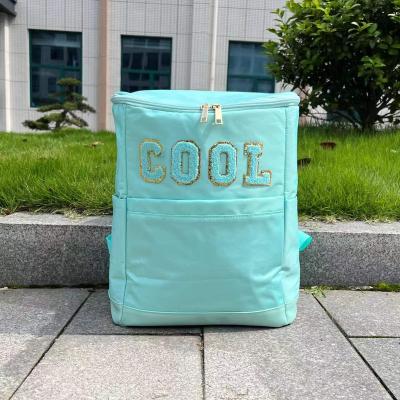 China Monogram Insulated Cooler Bag Leak Proof Beer Seltzer Cooler Bag Personalized Insulated Cooler Backpack With Chenille Patch For Outdoor for sale