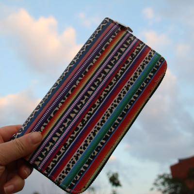 China Serape Anti-theft Factory Travel Lady Purse Direct Zipper Around Leather Western Women Long Clutch Wallet Vegan Wallet With Card Slots for sale