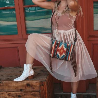 China Retro Aztec Hidden Tote Bag Women's Vintage Tassel Shoulder Bags Women Style Carry Raging Vibes Fringe Purse Bohemia Fashion For Girl for sale