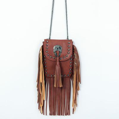 China Fashion Women Cross - Body Bag With Tassel Lady Stylish Sling Bag Fringe Leather Shoulder Bag For Girls for sale