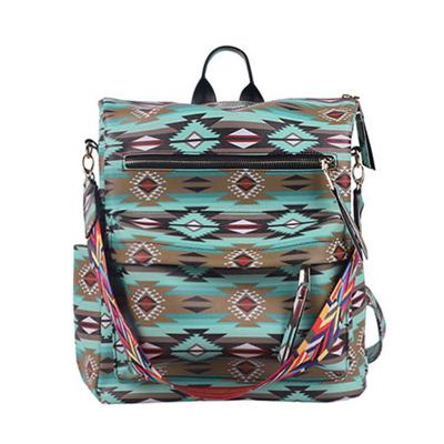 China Wholesale Waterproof Turquoise Tribal School Lady Backpack Women Large Capacity Schoolbag Convertible Backpack With Guitar Strap For Girls for sale