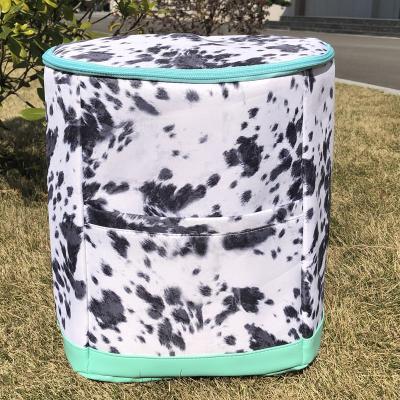 China Western Black Sunflower Insulated Cow Cooler Bag Leak Proof Cooler Bag Insulated Cooler Backpack For Lunch Travel Beach Camping Picnic for sale