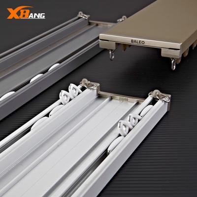 China Contemporary Customized Home Decoration Double Single Curtain Pole  Curtain Rod Set Tracks Aluminum Window Double Curtain Track for sale