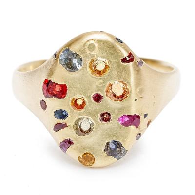 China Colorful Vintage Zircon Gold Filled Rings Jewelry Womens 18K Gold Vintage Ring Jewelry High Quality Rings for sale