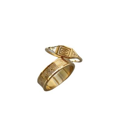 China Vintage 18K Gold Plated Luxury Stainless Steel Vintage Set Ring Jewelry For Women In Wholesale for sale