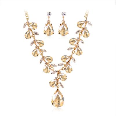 China FASHIONABLE new design luxury rhinestone necklace set wedding bridal jewelry sets for women for sale