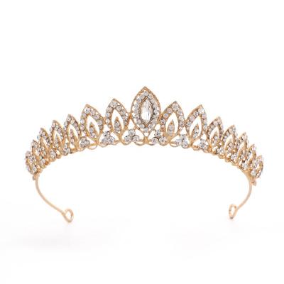 China Alloy Rhinestone Bridal Tiara Crown Luxury European Bridal And American Bride Crown New Crystal Crown Headband Elegant For Wedding for sale