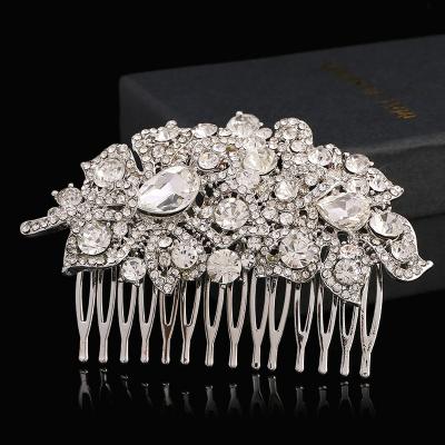 China Yubang brand factory wholesale crystal rhinestone hair comb wedding hair comb for sale