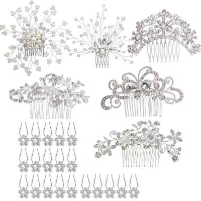 China Yubang brand factory wholesale crystal rhinestone hair comb wedding hair comb for sale