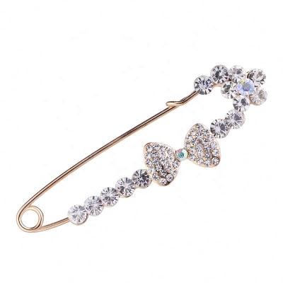 China Wholesale ALLOY Brooches Women Vintage Customized Korean Flower Brooch Rhinestone Pearl Hijia Pins for sale