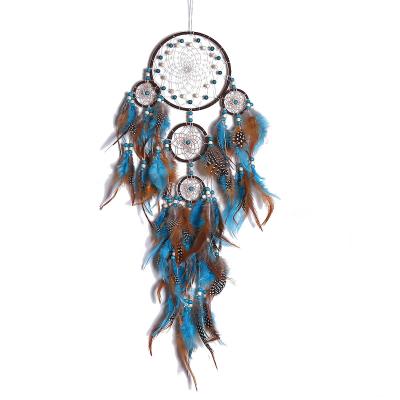 China Online Wall Art Dream Catcher Feather Wall Hanging Decoration DIY Hande-kitted Europe Wholesale Dream Catcher for sale