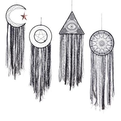 China Europe New Arrival Moon Macrame Catcher Native American Dream Car Hanging Cheap Handmade Dream Catcher Craft for sale