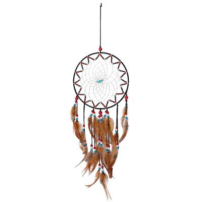 China Indian Handmade Hanging Wall Art Dream Catcher Feather Home Decor Wholesale DIY Kit Dream Catcher Dreamcathcer Wall for sale